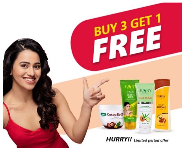 Sunny Herbals Offer-Buy 3 Get 1 Free